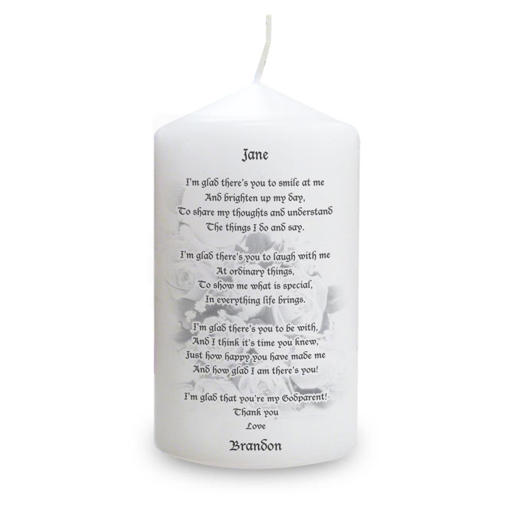 Personalised Godparent Pillar Candle £8.99